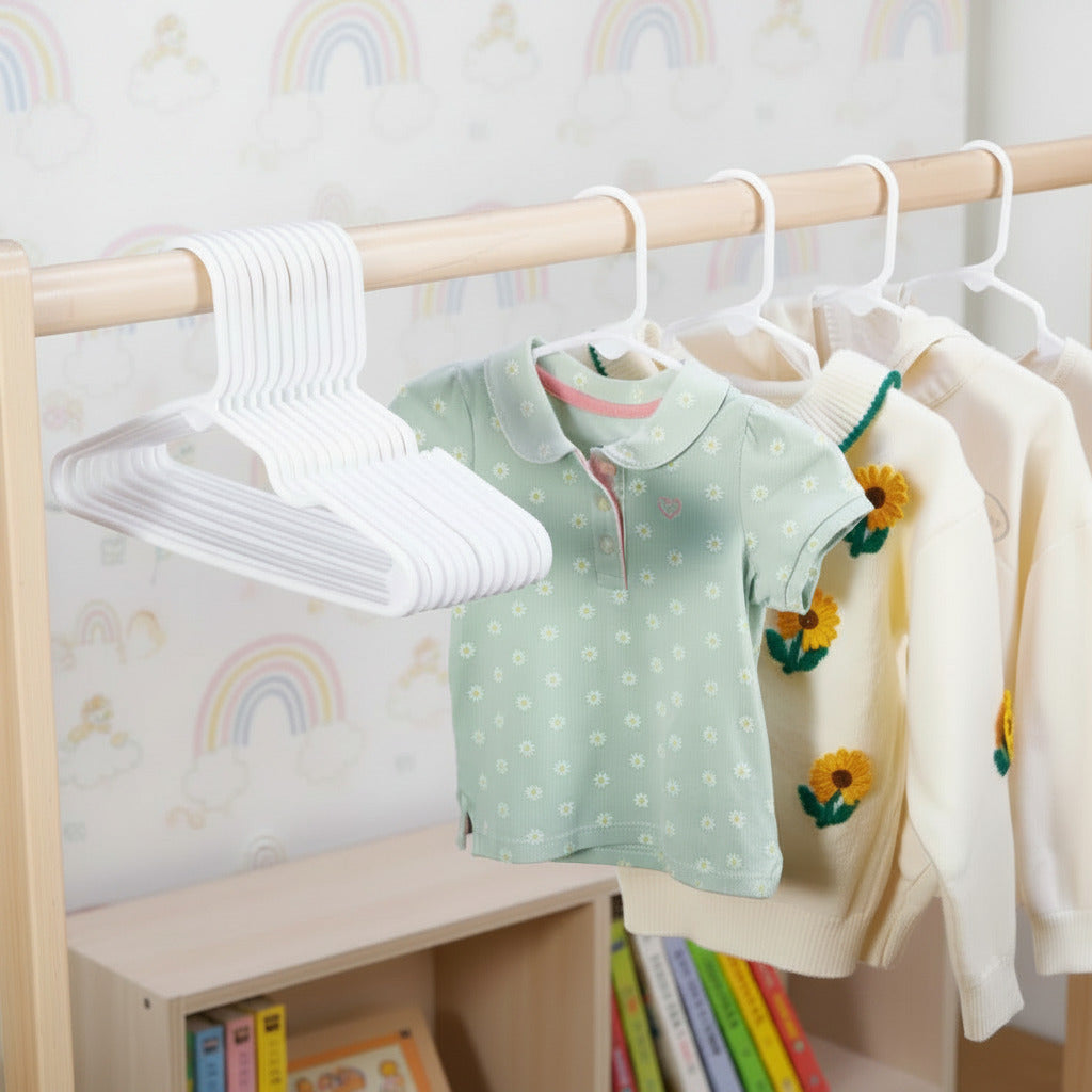 RHINORACK 8PK PLASTIC KIDS HANGER WHITE