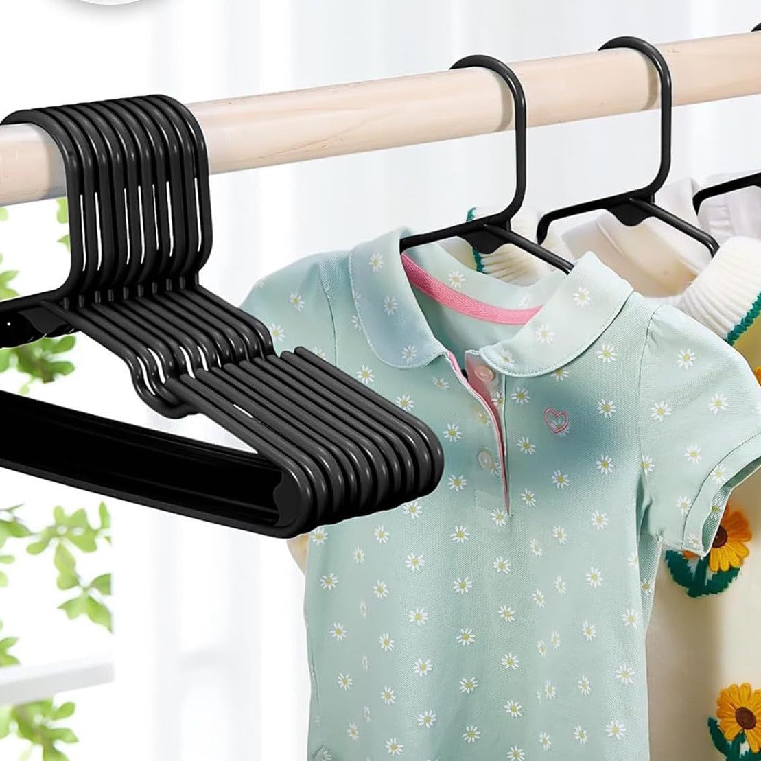 RHINORACK 8PK KIDS HANGERS BLACK