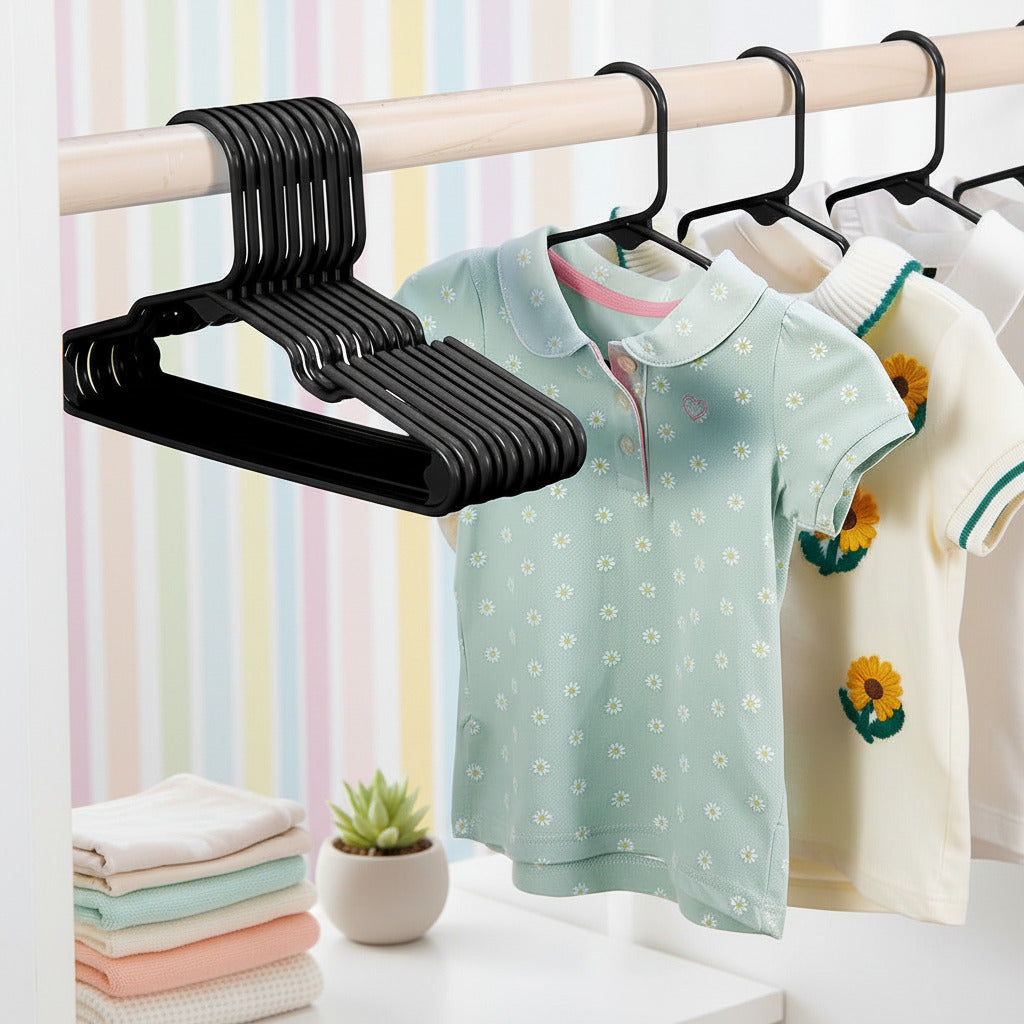 RHINORACK 8PK KIDS HANGERS BLACK