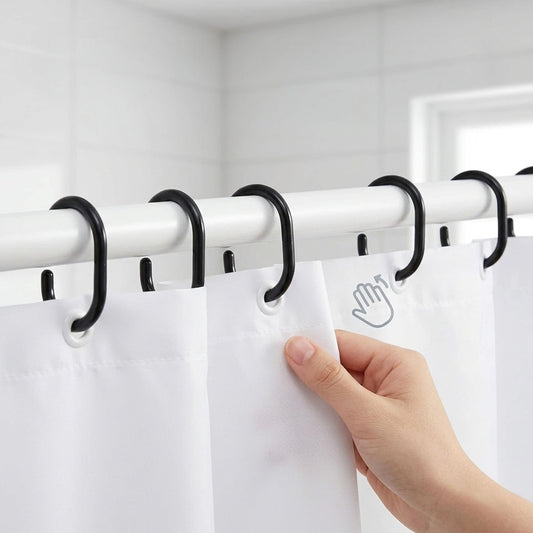 12PK PLASTIC SHOWER CURTAIN HOOKS