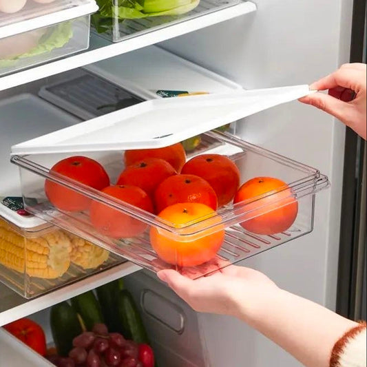 ACRYLIC FOOD STORAGE CONTAINER W/WHT LID LRG