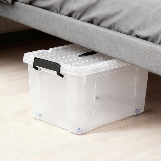 PLASTIC STORAGE BIN 65L CLEAR