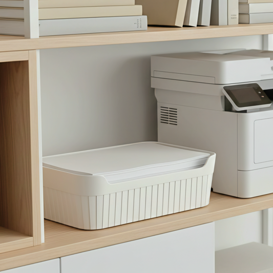 PLASTIC STORAGE TRAY WHITE