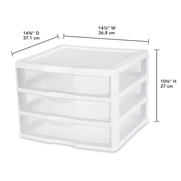 STERILITE CLEARVIEW WIDE 3 DRAWER UNIT