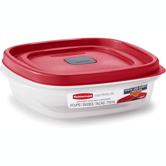 RUBBERMAID ‘EASY FIND LIDS’ VENTED FOOD STORAGE CONTAINER 3 CUP