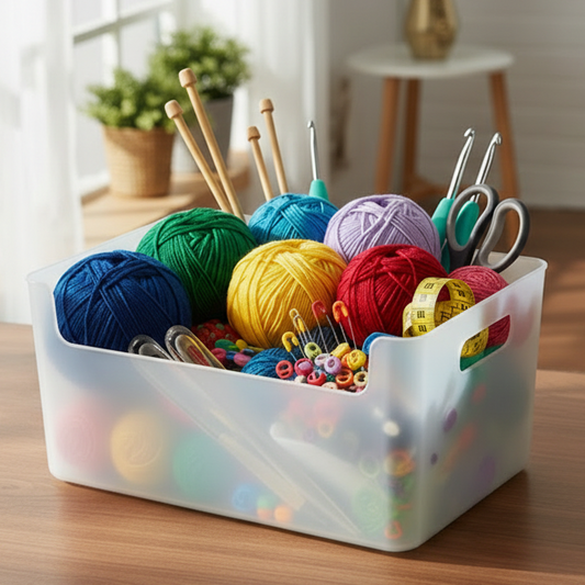 PLASTIC PORTABLE STORAGE BIN FROST