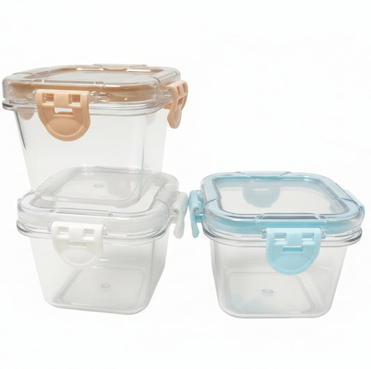 3PC ACRYLIC STORAGE CONTAINERS SM SQ AST