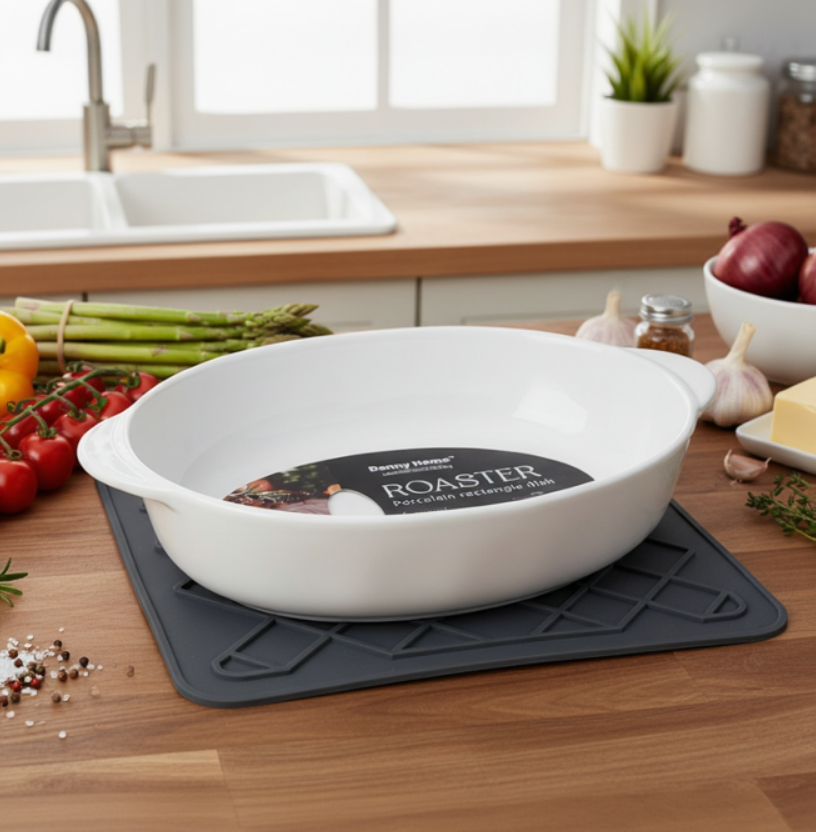 OVAL PORCELAIN BAKING DISH WHITE 10"