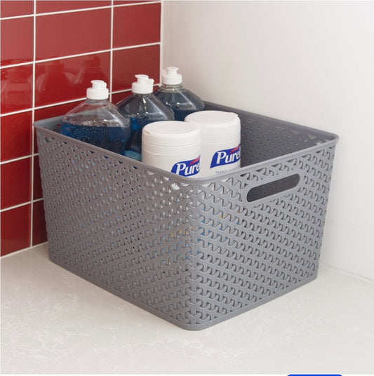 RESIN PLASTIC STORAGE BASKET DEEP