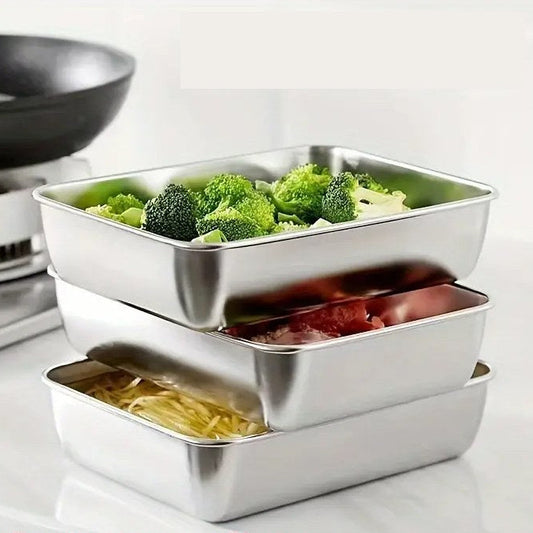 STAINLESS STEEL BAKING PAN SILVER SMALL