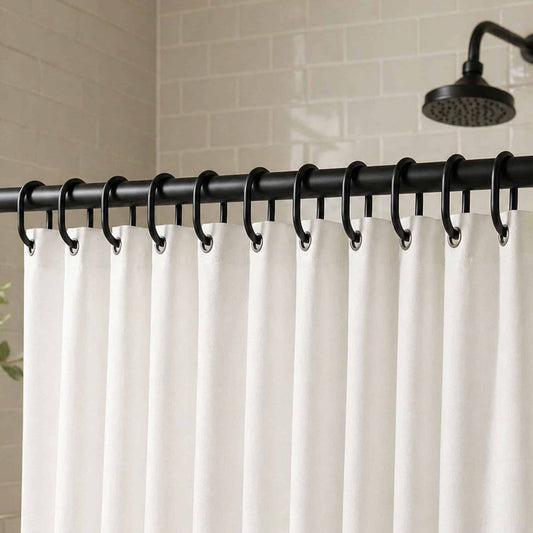 12PK PLASTIC SHOWER CURTAIN HOOKS