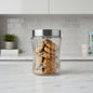 RIBBED GLASS STORAGE JAR 1.1L