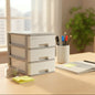 PLASTIC 3 DRAWER DESKTOP UNIT WHT/GREY SM