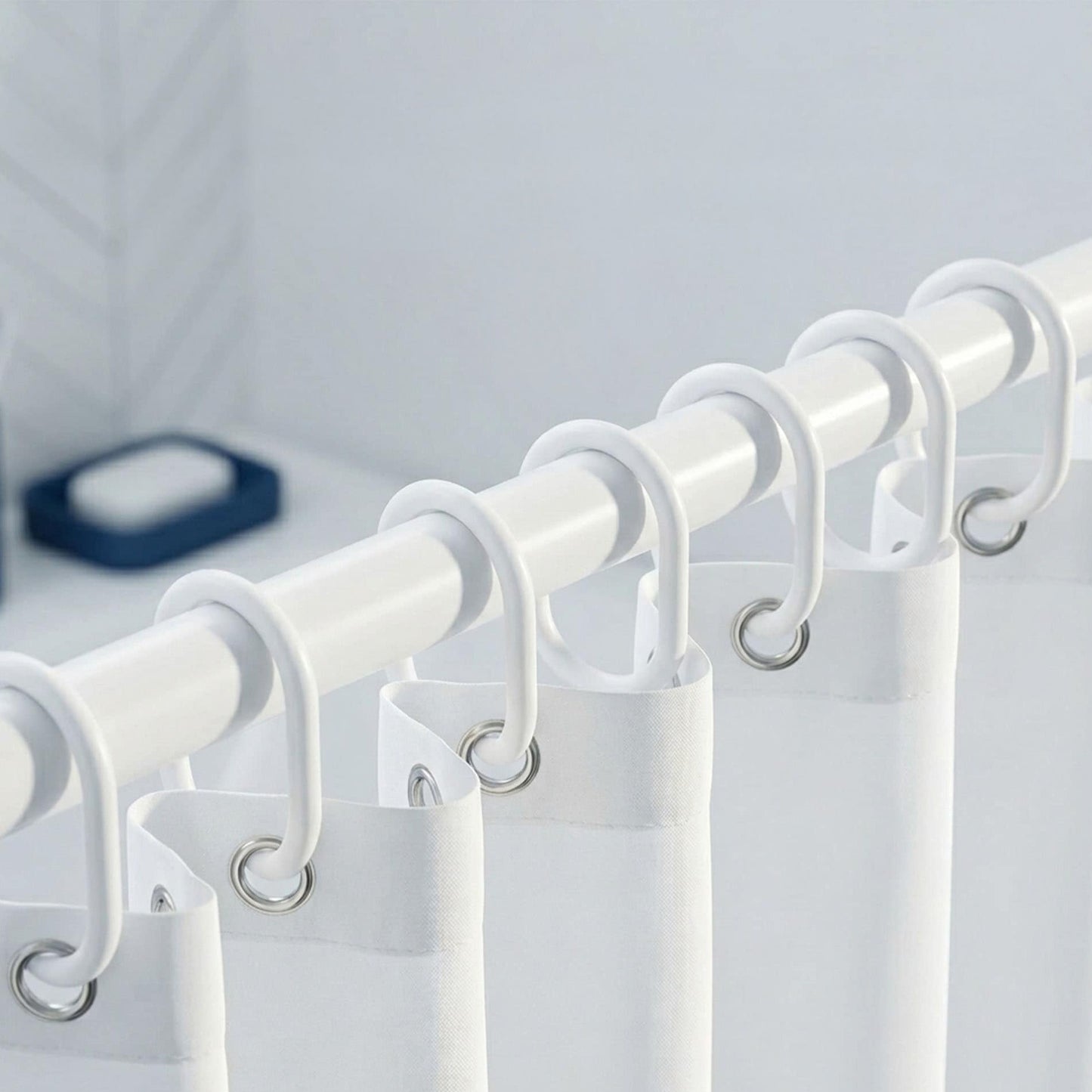 12PK PLASTIC SHOWER CURTAIN HOOKS