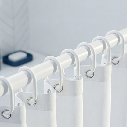 12PK PLASTIC SHOWER CURTAIN HOOKS