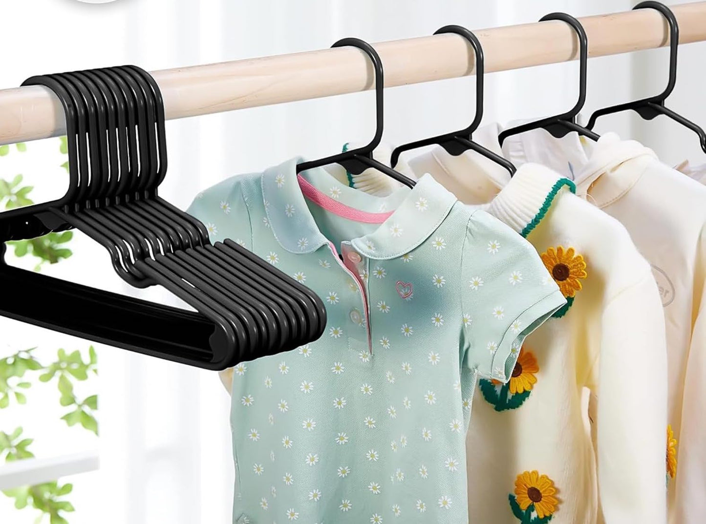 RHINORACK 8PK KIDS HANGERS BLACK