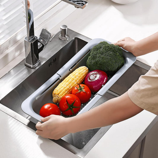 EXPANDABLE OVER SINK COLANDER GREY