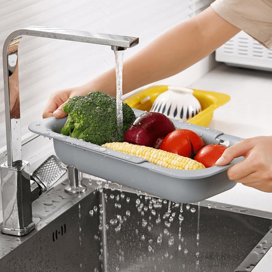 EXPANDABLE OVER SINK COLANDER GREY