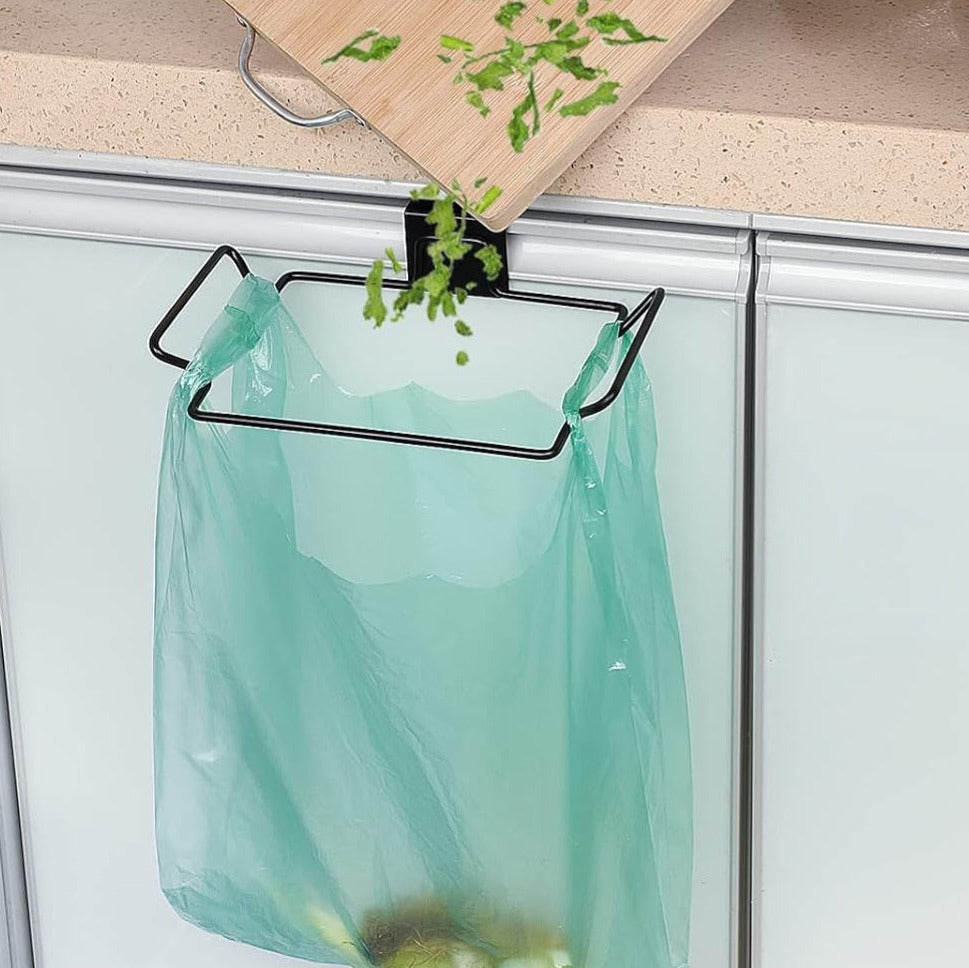OVER CABINET TRASH BAG HOLDER MATTE BLACK