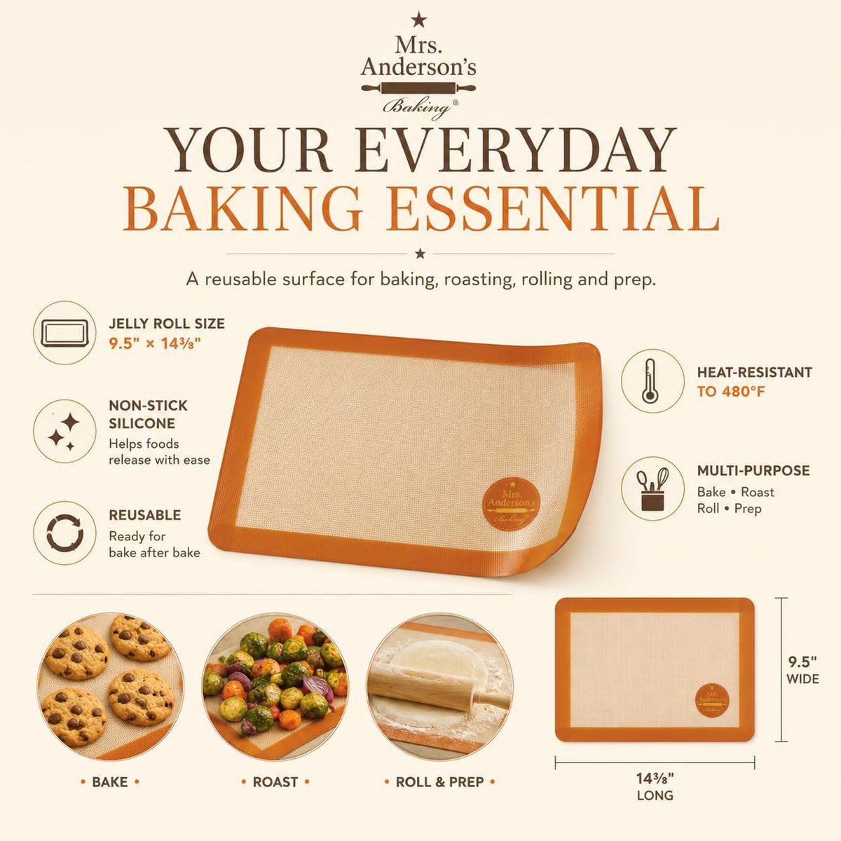 JELLY ROLL SILICONE BAKING MAT