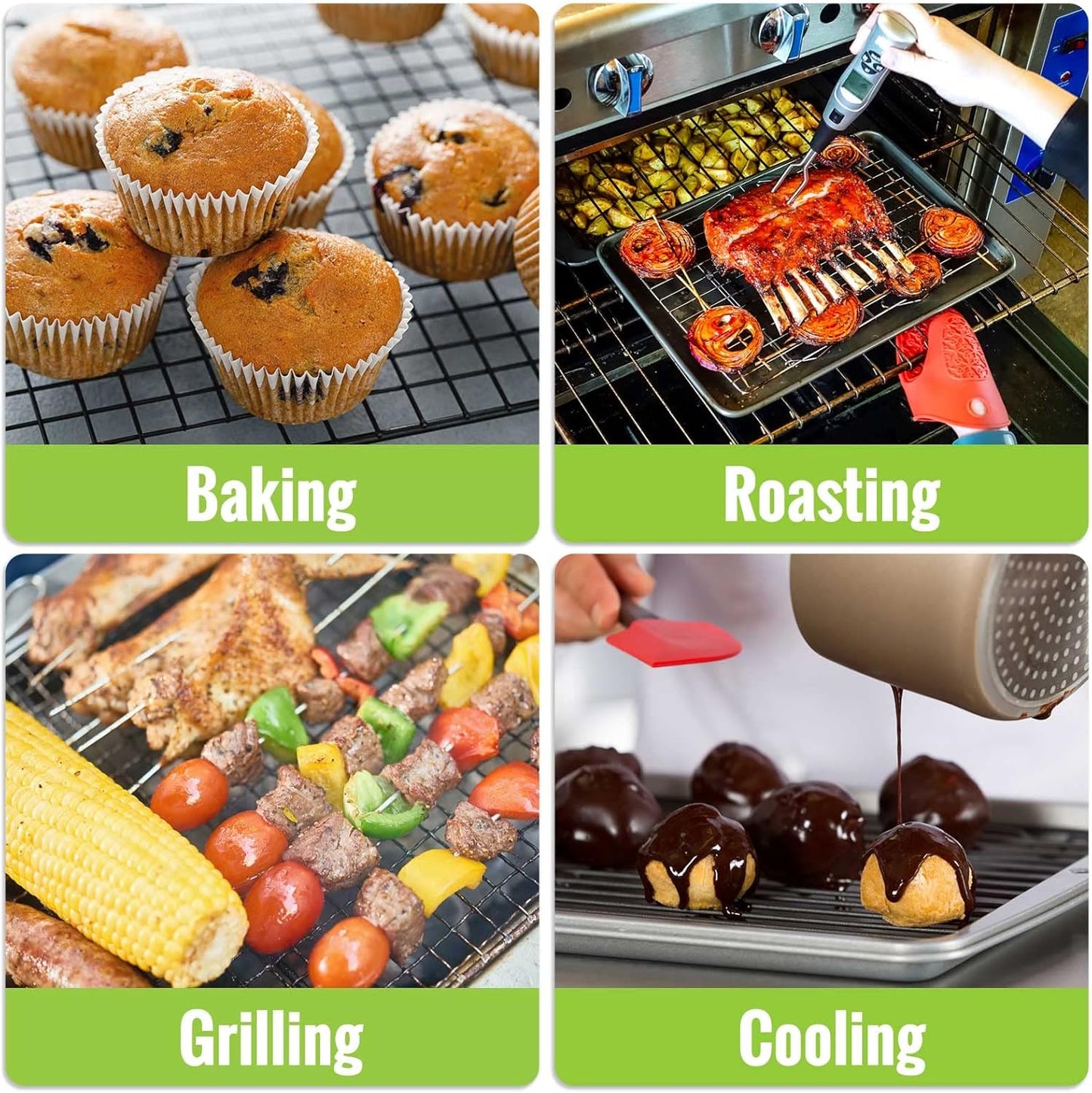 SET/2 NON-STICK COOLING RACK BLACK