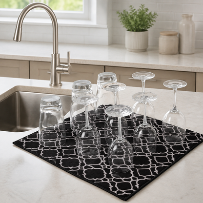 DISH DRYING MAT MICROFIBER PRINTED