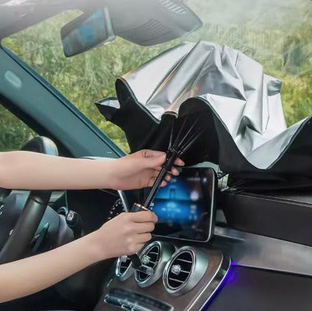 AUTO POLYESTER WINDSHIELD SUNSHADE SILVER