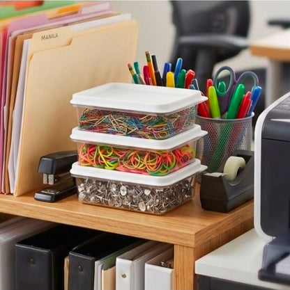 SET/3 PLASTIC STORAGE CONTAINER 300ML
