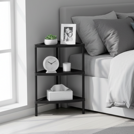 RIMAX 3 TIER CORNER TABLE BLACK