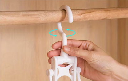 6 RACK PLASTIC PANT/SKIRT HANGER W/CLIPS