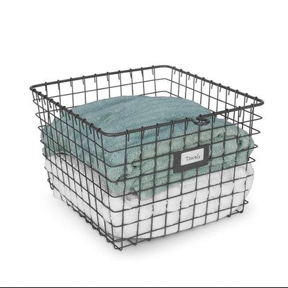 METAL STORAGE BASKET LARGE INDUSTRIAL GREY