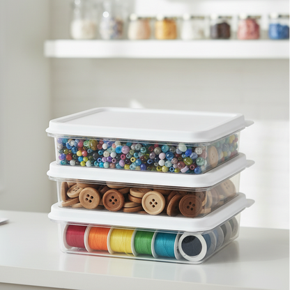SET/3 PLASTIC STORAGE CONTAINER 300ML