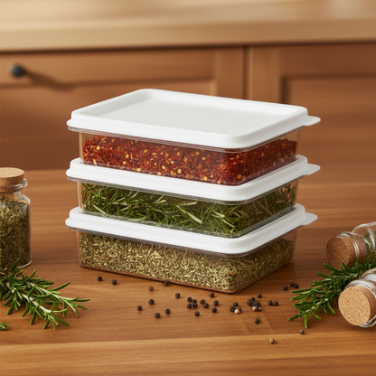 SET/3 PLASTIC STORAGE CONTAINER 300ML