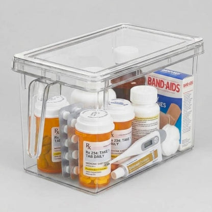 ACRYLIC FRIDGE/PANTRY STORAGE CONTAINER W/LID & HANDLE