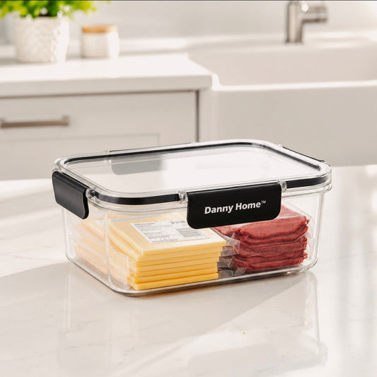 PLASTIC FOOD STORAGE CONTAINER RECT. 1200ML