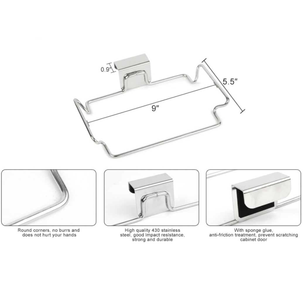 OVER CABINET TRASH BAG HOLDER CHROME