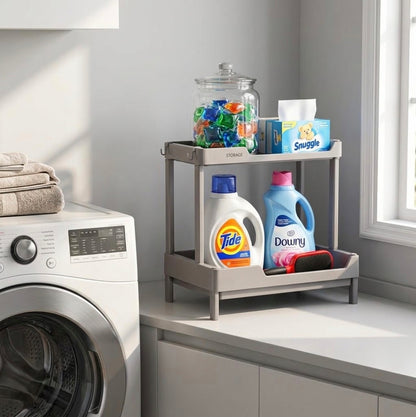 PLASTIC 2 TIER MULTI-PURPOSE STORAGE SHELVES