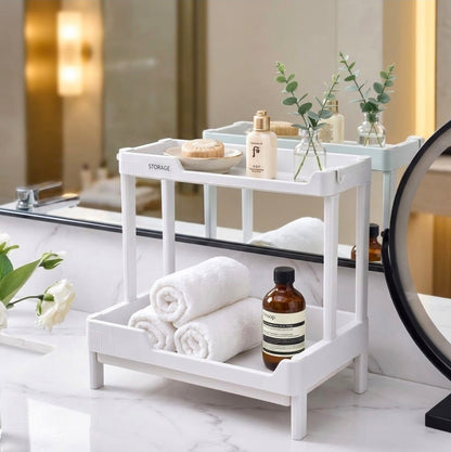 PLASTIC 2 TIER MULTI-PURPOSE STORAGE SHELVES