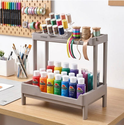 PLASTIC 2 TIER MULTI-PURPOSE STORAGE SHELVES