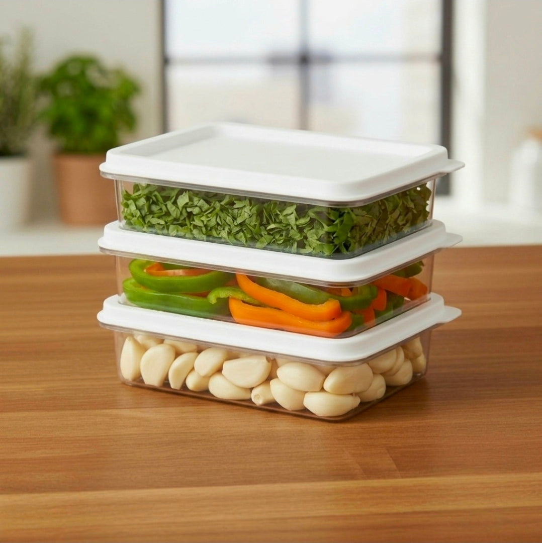 SET/3 PLASTIC STORAGE CONTAINER 300ML