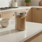 RIBBED GLASS STORAGE JAR 1.1L