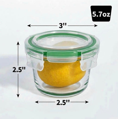 MINI AIRTIGHT GLASS CONTAINER ROUND 5.07oz