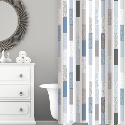 SHOWER CURTAIN PEVA STAGGERED DESIGN
