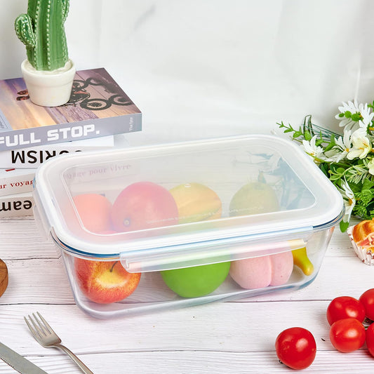 GLASS STORAGE CONTAINER RECT W/LOCKING LID 1480ML