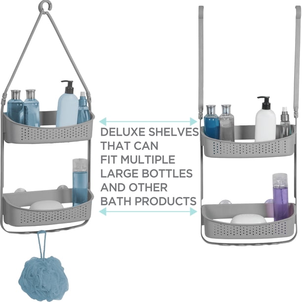 CONVERTIBLE/ FLEXIBLE SHOWER CADDY GREY