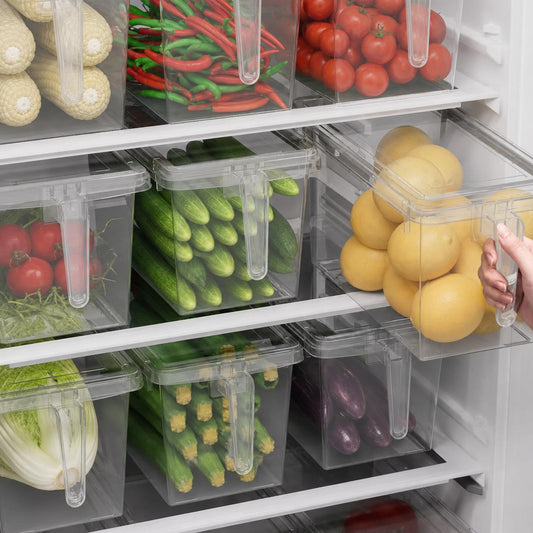 ACRYLIC FRIDGE/PANTRY STORAGE CONTAINER W/LID & HANDLE
