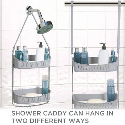 CONVERTIBLE/ FLEXIBLE SHOWER CADDY GREY