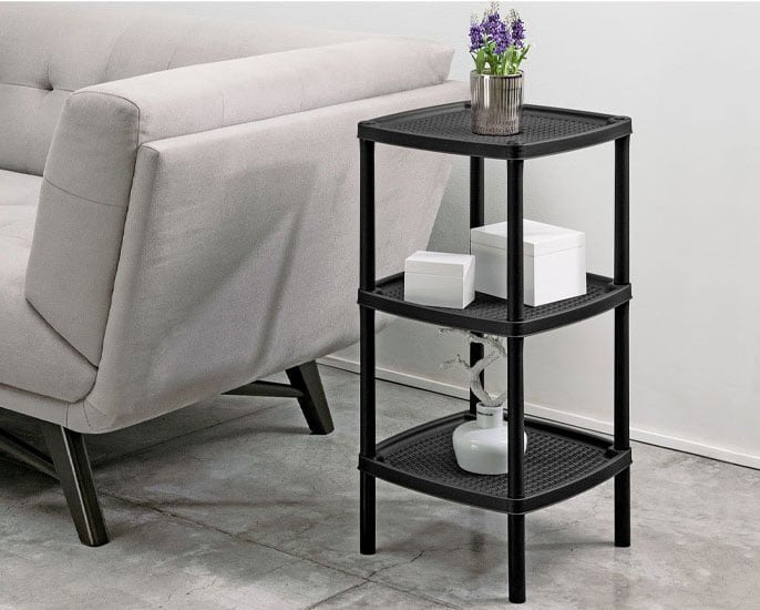 RIMAX 3 SQ TIER SIDE TABLE BLACK