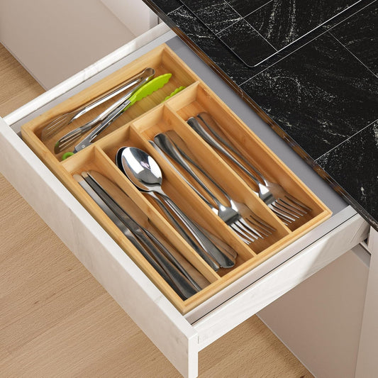 BAMBOO CUTLERY STORAGE TRAY