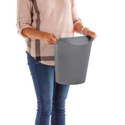 STERILITE 3GAL OVAL WASTEBASKET GREY